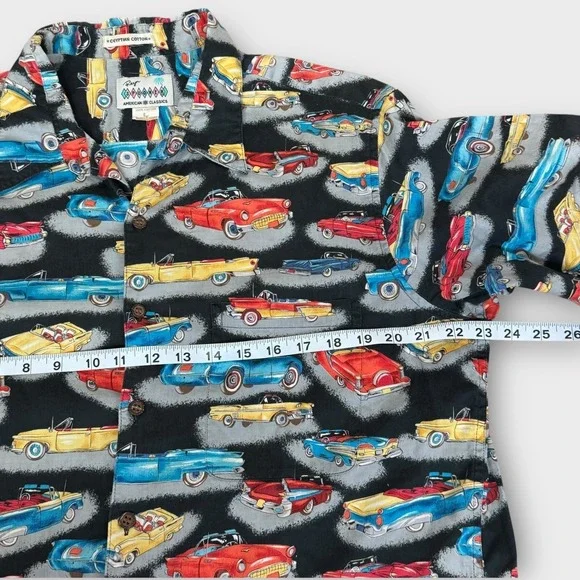 VTG Reyn Spooner Button Up Shirt Mens Large American Classics Car Print - Picture 4 of 9